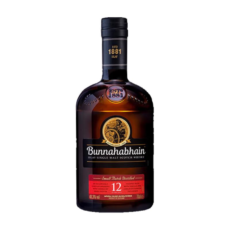 布纳哈本（bunnahabhain）苏格兰单一麦芽威士忌 12年 艾雷岛产区 洋酒 原瓶 英国  布纳哈本 12年 700mL 1瓶