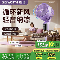 移动端、京东百亿补贴：创维 电风扇空气循环扇落地扇智能语音遥控Q859浅紫色 语音智能款-浅紫色