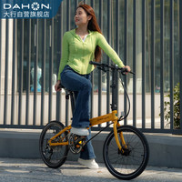 DAHON 大行 自行车20英寸20速超轻铝合金碟刹成人单车KBA005 黄色BA款油碟 黄色+京配
