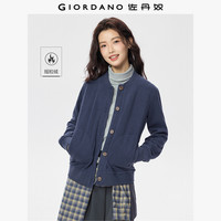 GIORDANO 摇粒绒棒球服女装秋冬休闲夹克棒球领抓绒外套13375784