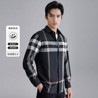 秋季男士商务休闲长袖衬衫时尚条纹衬衣