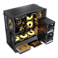 半岛铁盒(PADO)F30黑色 多硬盘散热台式机电脑主机箱(14硬盘位/TYPE-C接口/支持EATX主板/360水冷位)