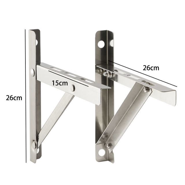 泥巴人 水泵安装支架不锈钢三角架自吸泵增压泵抽水机三脚架固定支撑架 折叠水泵支架+螺丝包4*4