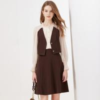 吉芬 JEFEN by FRANKIE 假两件高级质感A字连衣裙 XL/XXL