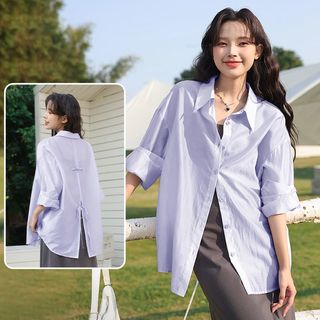 班尼路天丝衬衫女夏2025洋气时尚防晒上衣配吊带裙冰丝衬衣H L