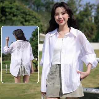 班尼路天丝衬衫女夏2025洋气时尚防晒上衣配吊带裙冰丝衬衣H L