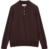 ERDOS 25秋冬小翻领复古撞色纽扣中性风女套衫针织衫 可可 M 165/84A