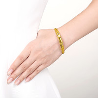 周六福黄金手镯女计价足金龙凤呈祥结婚镯子婚嫁三金 23.92g