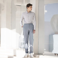 威可多(VICUTU)男士商务通勤百搭西装裤VRS23121666 灰色 175/84A 32