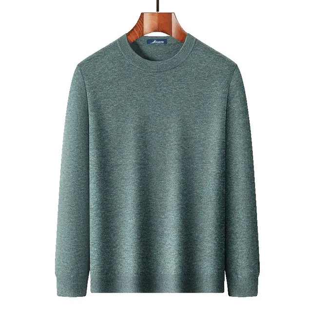 富铤亲肤保暖秋季圆领长袖纯色休闲百搭男装毛衣男士针织衫打底T恤男
