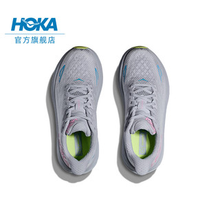HOKA ONE ONE男女款秋季克利夫顿 9跑步鞋CLIFTON 9轻量透气缓震 海鸥灰/海冰蓝-女 36.5