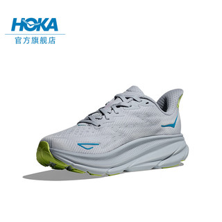 HOKA ONE ONE男女款秋季克利夫顿 9跑步鞋CLIFTON 9轻量透气缓震 海鸥灰/海冰蓝-女 36.5