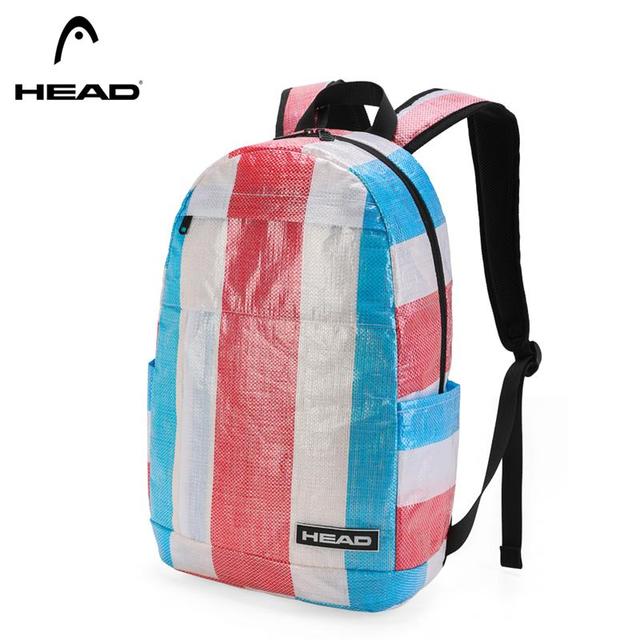 海德 小众个性背包男女环保红白蓝拼接织书包网球双肩包