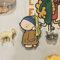 大美术馆 大艺术家系列冰箱贴胸针装饰磁吸两用-戴珍珠耳环的少女 冰箱贴/徽章-戴珍珠耳环的少女