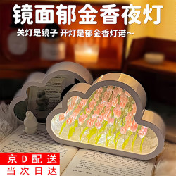 包贝勒 郁金香小夜灯教师节礼物送老师女友手工DIY材料包实用伴手礼摆件 20朵粉色云朵郁金香/材料包+礼袋