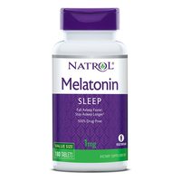 NATROL 褪黑激素片剂，帮助您更快入睡，保持更长的睡眠时间，增强免疫系统，上乘 素食，1 毫克，180 片