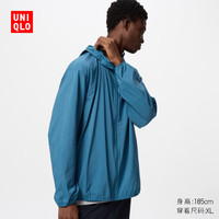 优衣库男装/男女同款便携式防紫外线防泼水连帽外套防晒服防晒衣475031 66 蓝色 4XL /185/120C