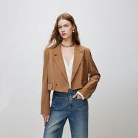 【短款西服】2024秋季时尚通勤OL风长袖翻领短款西服女