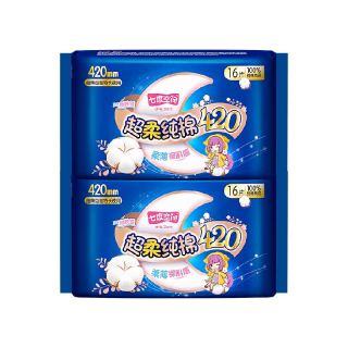88VIP：七度空间 少女超薄纯棉夜用亲肤海绵卫生巾420mm