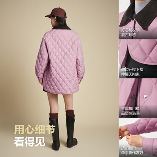 波司登（BOSIDENG）25年轻薄羽绒服女短款90绒翻领拼接百搭巴恩风外套B250135334 玫瑰木粉|1875 XL 175/96A 体重约130-140斤