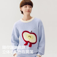 蕉内绒绒520H睡衣男女士超级市场半边绒圆领秋冬季保暖家居服套装 【女士】雾草紫-糖果 M