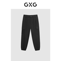 GXG 男装 新年系列黑色束脚工装裤 24春季GFX10200711 黑色 M