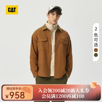 CAT 卡特彼勒 卡特24秋男士后背山系印花单夹克美式复古休闲工装外套 深卡其 L