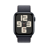 苹果 Apple Watch SE 2024款 智能手表 44mm GPS版 午夜色铝金属表壳 浓墨色回环式运动表带