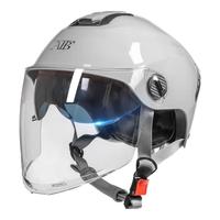 爱彼特电动车头盔3C认证新国标A类男女士四季通用电瓶摩托车帽 白色【送高清长镜+短茶镜】