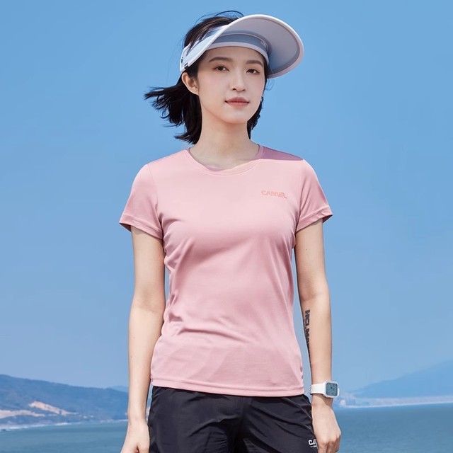 骆驼 女装短袖t恤女夏季2025新款速干透气情侣圆领运动半袖体恤男