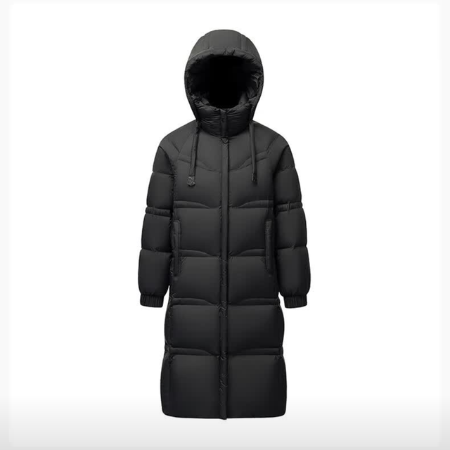 雪中飞 加厚273g高倍充绒保暖御寒防风长款羽绒服 黑色 XL (170)