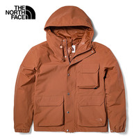 THE NORTH FACE 冲锋衣男户外舒适防风单层夹克外套7W7F 深棕色/QHO 2XL