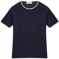 ERDOS【精纺】25早秋圆领短袖假两件休闲商务套衫女羊绒衫 午夜蓝 2XL 175/96A