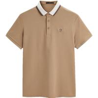 太平鸟男装【凉感索罗娜】 夏刺绣短袖休闲POLO衫