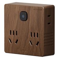 国际电工86型扩展插座一转多功能墙壁转换插头床头书桌直插式拓展插座 胡桃木色丨一转四插座(14孔)