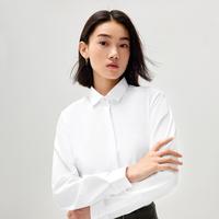 海澜之家 【女款】春秋含莫代尔纯色知性优雅女士长袖衬衫