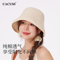 CACUSS帽子女夏季防紫外线渔夫帽遮阳帽大头围防晒帽大帽檐素颜帽