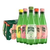 巴黎水 perrier 法国Perrier巴黎水天然矿泉水柠檬青柠味气泡水330ml*24瓶
