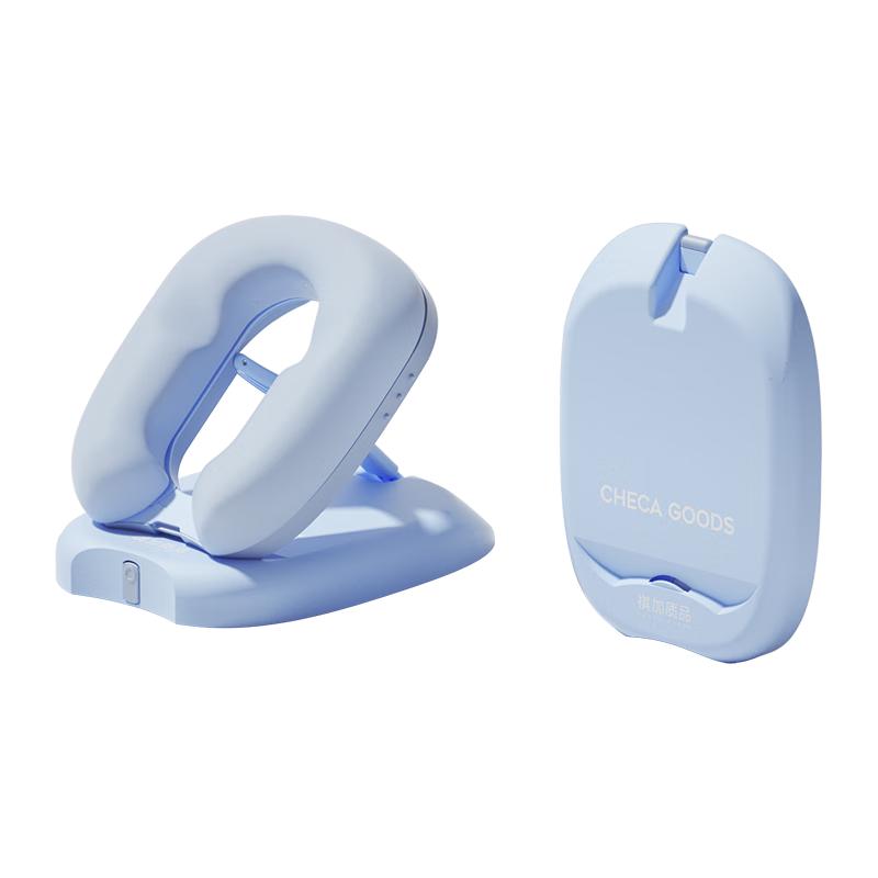 祺加质品（CHECA GOODS）午睡枕小折叠趴睡枕头儿童趴桌午睡一年级抱枕趴趴午休枕 蓝色【6档】冰丝枕套送棉柔枕套