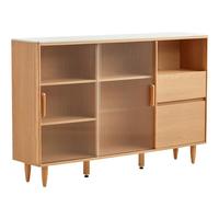 林氏家居窄边高脚餐边柜靠墙一体储物柜客厅茶水柜家用林氏木业UB3T 【1.5米|原木色】超薄矮柜