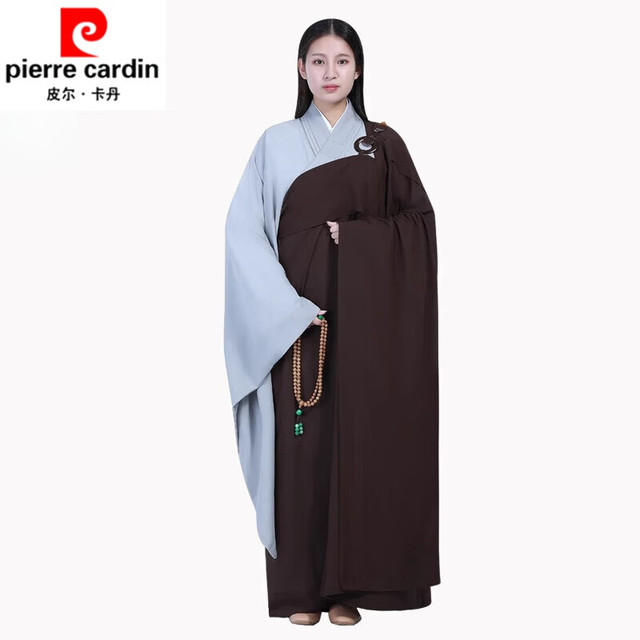 pierre cardin 皮尔·卡丹 皮尔卡丹（pierre 深咖啡色海青男女通用居士服海清麻纱料缦衣戒衣袈裟垂感好针织