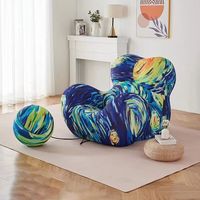 柚公馆的怀抱沙发椅轻奢绣球单人休闲毛晓彤心居展翔同款沙发懒人 星空 套餐四/单沙发+大马-颜色备注
