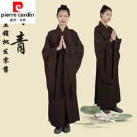 皮尔卡丹(pierre cardin)僧服居士服女和尚寺院禅修尼姑袈裟皈依服装男佛家师父海清衣针织 麻纱海青【咖啡色】 M 39码 【158-162c】