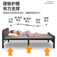 全品屋(免安装)折叠床单人床午休床午睡床行军床医院家用陪护硬板铁床 升级软靠-0.9米宽 187长 双折