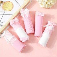 雅鹿女内裤纯棉裆舒适少女三角裤头中腰可爱清纯 【5条装】卡通世界1 L