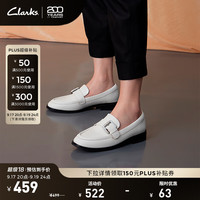 Clarks 其乐 芮雅乐福系列女鞋春夏英伦单鞋轻盈乐福鞋 白色 261703704 36