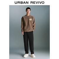 UR UR2025秋季男简约休闲松紧腰抽绳锥形裤UMY650024 黑色 30