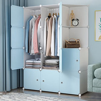 年轻时代 NQSD 简易衣柜收纳组装卧室家用衣橱出租房塑料宿舍单人现代简约经济型 10门2挂半转角