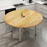 自然元素 X ELEMENT 实木餐桌家用大圆桌小户型吃饭桌子酒店餐厅饭店移动圆形桌子