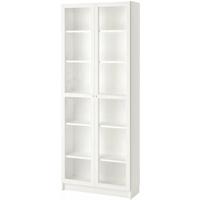 宜家()BILLY毕利书柜书架展示柜靠墙收纳储物柜落地柜分层客厅 2门柜白色80x30x202cm